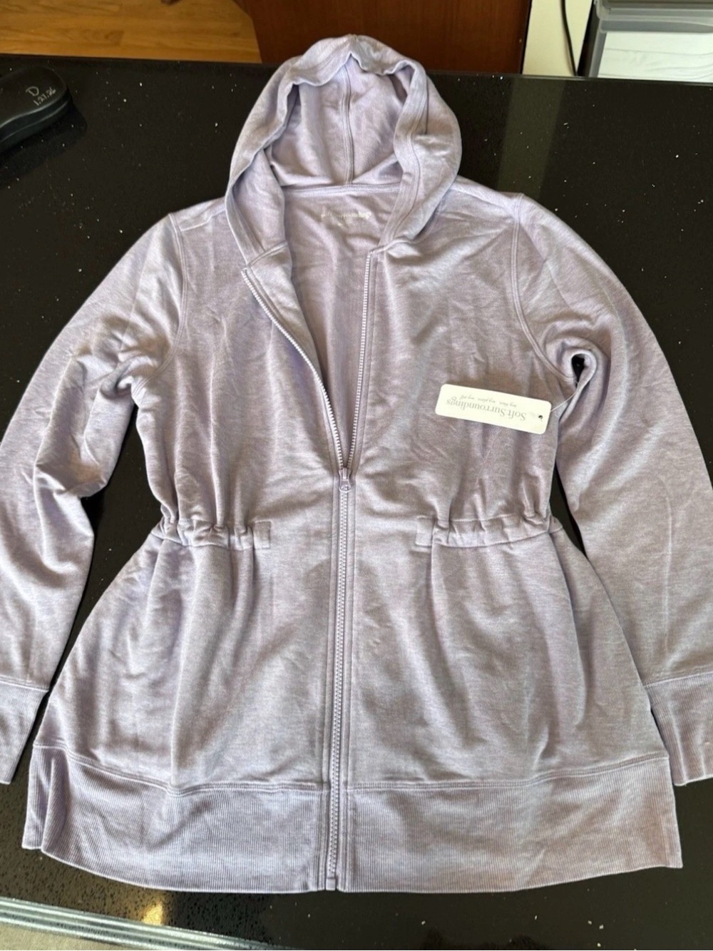 NWT Soft Surroundings Hoodie Med Purple Full Zip Siesta Sweatshirt Jacket Hoodie